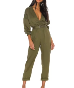 L'Academie Reed Jumpsuit In Green -Deals L'Academie Store LCDE WC27 V4