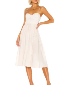 L'Academie The Sonia Midi Dress In Beige