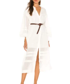 L'Academie The Maisy Midi Dress In White