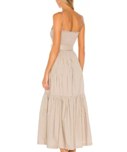 L'Academie The Nour Midi Dress In Khaki -Deals L'Academie Store LCDE WD444 V3