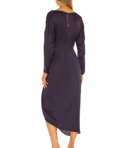L'Academie Long Sleeve Midi Dress In Navy -Deals L'Academie Store LCDE WD460 V3