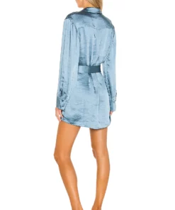 L'Academie Marta Shirt Dress In Dusty Blue 5 L'Academie Marta Shirt Dress In Dusty Blue -Deals L'Academie Store LCDE WD468 V3