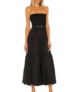 L'Academie The Nour Midi Dress In Black