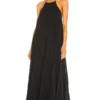 L'Academie The Phila Maxi Dress In Black