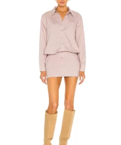 L'Academie Xavier Mini Dress In Beige -Deals L'Academie Store LCDE WD487 V4