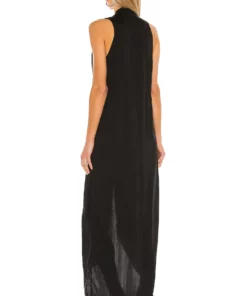 L'Academie Drape Front Midi Dress In Black -Deals L'Academie Store LCDE WD491 V3