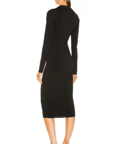 L'Academie Scoop Neck Midi Dress In Black -Deals L'Academie Store LCDE WD495 V3