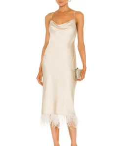 L'Academie The Mindy Midi Dress In Ivory