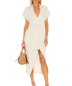 L'Academie Danica Midi Dress In Ivory