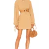 L'Academie Alora Dress In Tan