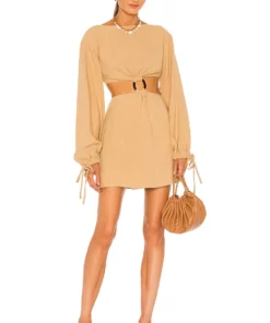 L'Academie Alora Dress In Tan