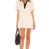 L'Academie Noam Mini Dress In Beige & Black