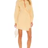 L'Academie Kaia Mini Dress In Pale Yellow