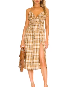 L'Academie Veira Dress In Ochre Multi