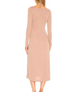 L'Academie Lois Midi Dress In Camel Beige -Deals L'Academie Store LCDE WD552 V3
