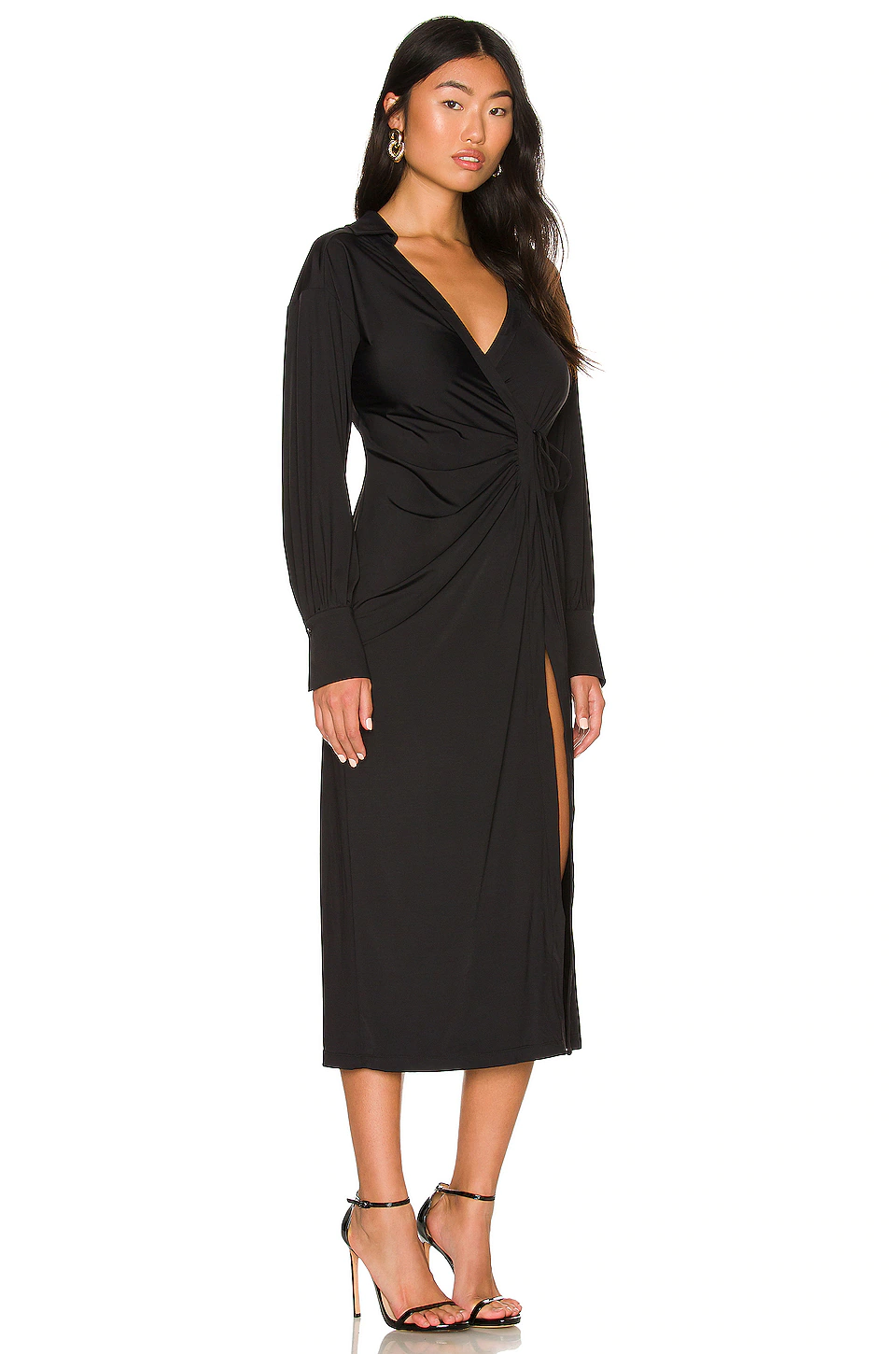 L'Academie Elsa Midi Dress In Black 2 L'Academie Elsa Midi Dress In Black - Image 2