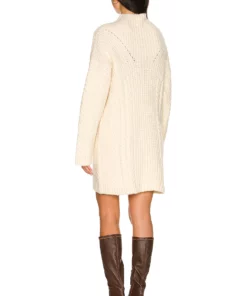 L'Academie Calliope Cable Sweater Dress In Ivory -Deals L'Academie Store LCDE WD560 V3