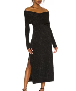 L'Academie Lillia Knit Dress In Gunmetal