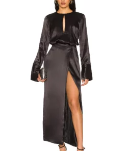 L'Academie Ricci Maxi Dress In Black