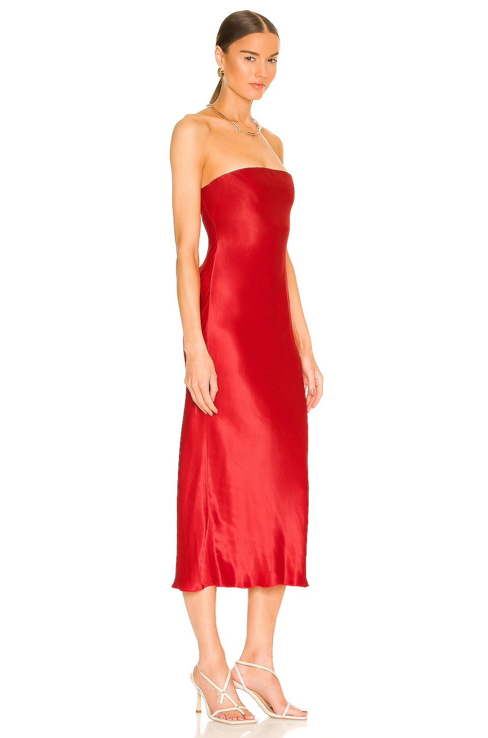 L'Academie Oxly Midi Dress In Red 2 L'Academie Oxly Midi Dress In Red - Image 2