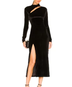 L'Academie Callo Midi Dress In Black