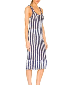 L'Academie Ardal Crochet Midi Dress In Navy & Ivory 6 L'Academie Ardal Crochet Midi Dress In Navy & Ivory -Deals L'Academie Store LCDE WD583 V3