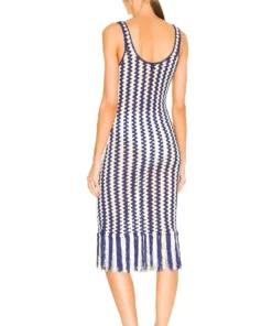 L'Academie Ardal Crochet Midi Dress In Navy & Ivory 7 L'Academie Ardal Crochet Midi Dress In Navy & Ivory -Deals L'Academie Store LCDE WD583 V4