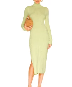 L'Academie Torill Knit Dress In Lime