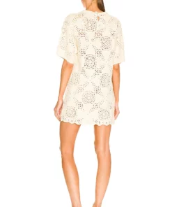 L'Academie Kathan Crochet Mini Dress In Ivory -Deals L'Academie Store LCDE WD585 V3