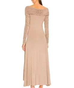 L'Academie Cyd Midi Dress In Taupe -Deals L'Academie Store LCDE WD594 V3