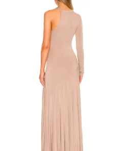 L'Academie Rennea Midi Dress In Taupe -Deals L'Academie Store LCDE WD602 V4