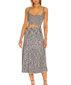 L'Academie Iona Button Off Dress In Multi Spacedye