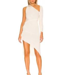 L'Academie Lily Midi Dress In Bone White