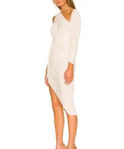 L'Academie Lily Midi Dress In Bone White -Deals L'Academie Store LCDE WD607 V3