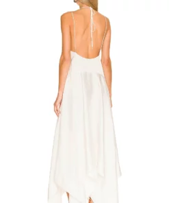 L'Academie Odessa Midi Dress In White -Deals L'Academie Store LCDE WD616 V3
