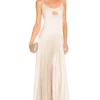 L'Academie Caris Maxi Dress In Nude