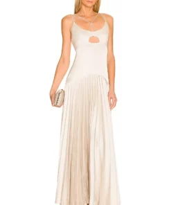 L'Academie Caris Maxi Dress In Nude
