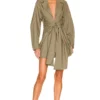 L'Academie The Draya Mini Dress In Sage Green