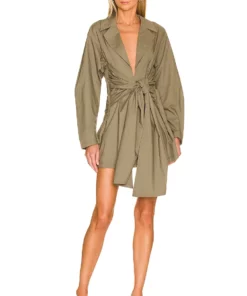 L'Academie The Draya Mini Dress In Sage Green