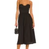 L'Academie The Sonia Midi Dress In Black