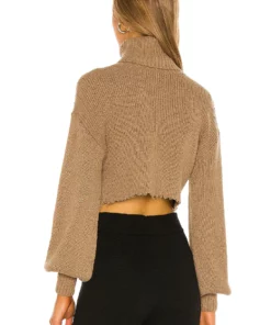 L'Academie Lucia Cropped Turtleneck In Olive Bark -Deals L'Academie Store LCDE WK117 V3