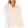 L'Academie Oversized Sweater Vest In Neutral