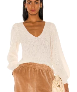 L'Academie Rosette Sweater In Ivory