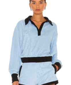 L'Academie Jamilla Pullover In Blue & Black