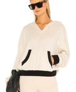 L'Academie Ciara Hoodie In Beige & Black