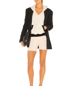 L'Academie Ciara Hoodie In Beige & Black -Deals L'Academie Store LCDE WK145 V4