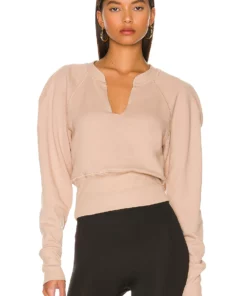 L'Academie 80s Sleeve Sweatshirt In Taupe