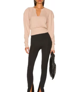 L'Academie 80s Sleeve Sweatshirt In Taupe -Deals L'Academie Store LCDE WK153 V4