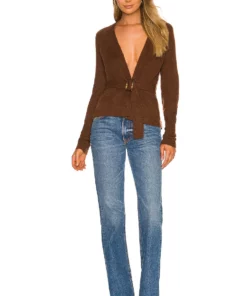 L'Academie Mara Cardigan In Chocolate 7 L'Academie Mara Cardigan In Chocolate -Deals L'Academie Store LCDE WK164 V4