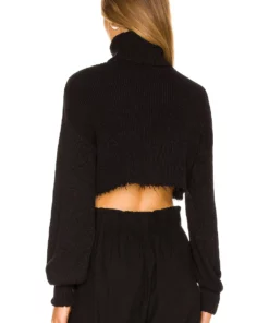 L'Academie Lucia Cropped Turtleneck In Black -Deals L'Academie Store LCDE WK167 V3